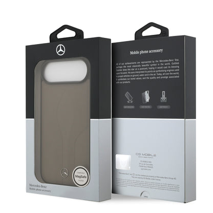 iPhone 17 Air Kılıf Mercedes Benz Orjinal Lisanslı M-safe Şarj Özellikli Dokulu Desenli Deri Kapak