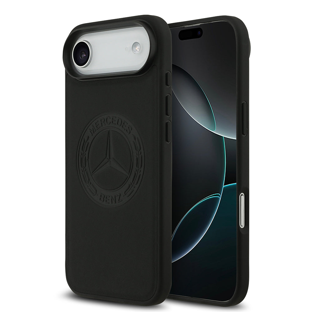 iPhone 17 Air Kılıf Mercedes Benz Orjinal Lisanslı M-safe Şarj Özellikli Hakiki Deri Nostaljik Yıldız Dizayn Kapak