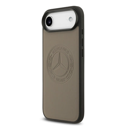 iPhone 17 Air Kılıf Mercedes Benz Orjinal Lisanslı M-safe Şarj Özellikli Hakiki Deri Nostaljik Yıldız Dizayn Kapak