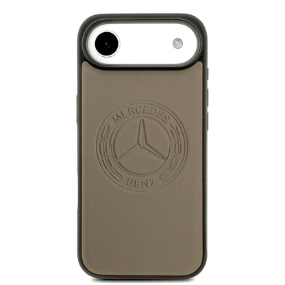 iPhone 17 Air Kılıf Mercedes Benz Orjinal Lisanslı M-safe Şarj Özellikli Hakiki Deri Nostaljik Yıldız Dizayn Kapak