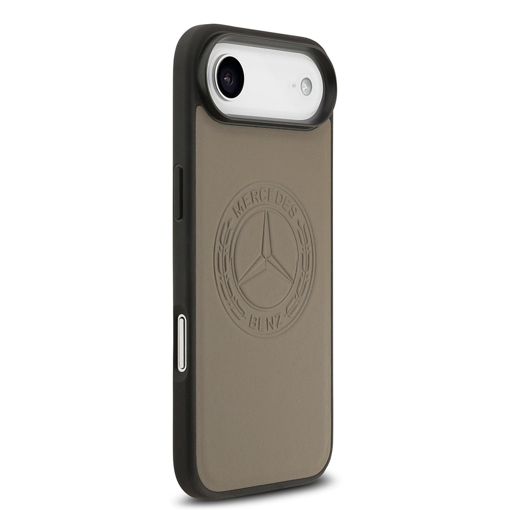 iPhone 17 Air Kılıf Mercedes Benz Orjinal Lisanslı M-safe Şarj Özellikli Hakiki Deri Nostaljik Yıldız Dizayn Kapak