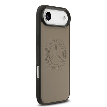 iPhone 17 Air Kılıf Mercedes Benz Orjinal Lisanslı M-safe Şarj Özellikli Hakiki Deri Nostaljik Yıldız Dizayn Kapak