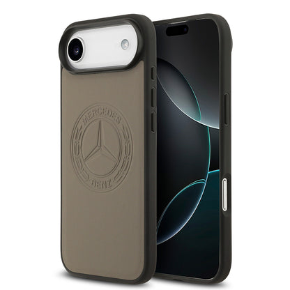 iPhone 17 Air Kılıf Mercedes Benz Orjinal Lisanslı M-safe Şarj Özellikli Hakiki Deri Nostaljik Yıldız Dizayn Kapak
