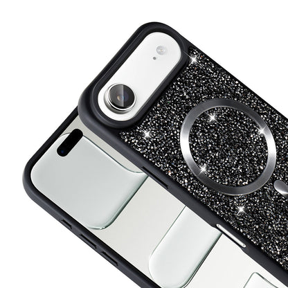 Apple iPhone 17 Air Kılıf Pırlanta Tasarımlı M-safe Şarj Özellikli Zore Mozaik Silikon Kapak