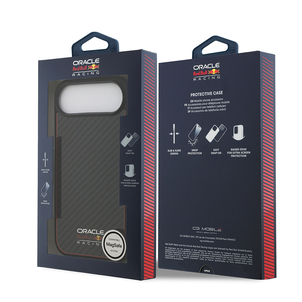 iPhone 17 Air Kılıf Redbull Orjinal Lisanslı M-safe Şarj Özellikli Karbon Fiber Parlayan Logolu Kevlar Kapak