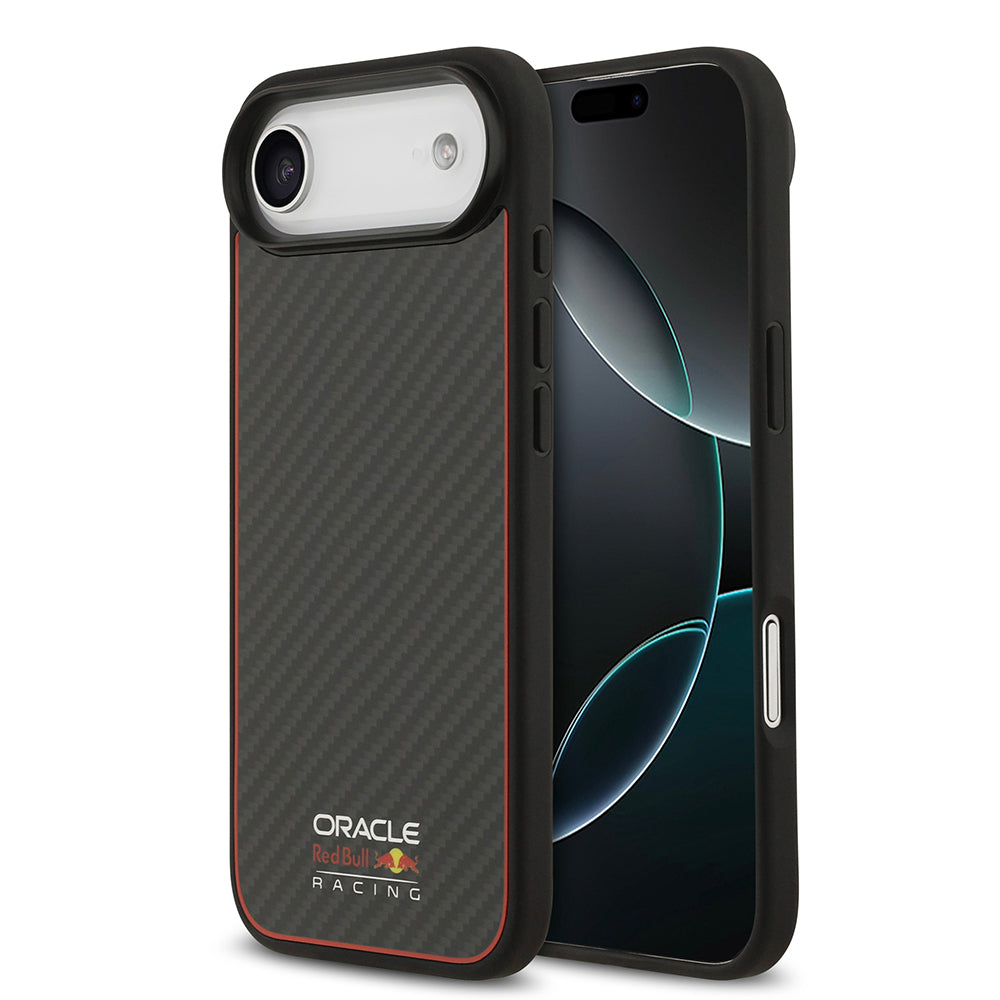 iPhone 17 Air Kılıf Redbull Orjinal Lisanslı M-safe Şarj Özellikli Karbon Fiber Parlayan Logolu Kevlar Kapak