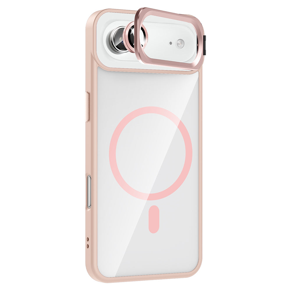 Apple iPhone 17 Air Kılıf Standlı ve Kamera Lens Hediyeli M-Safe Şarj Özellikli Zore Etro Kapak