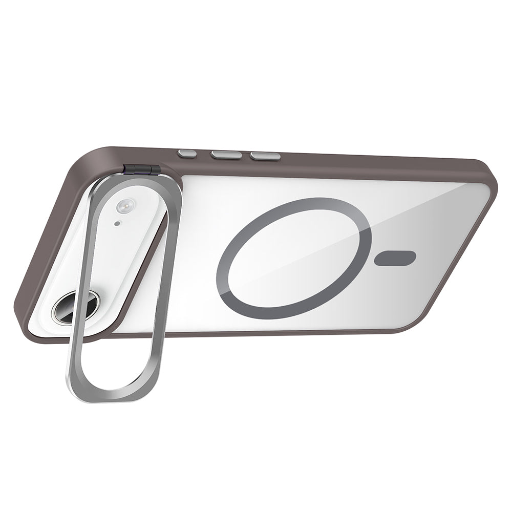 Apple iPhone 17 Air Kılıf Standlı ve Kamera Lens Hediyeli M-Safe Şarj Özellikli Zore Etro Kapak