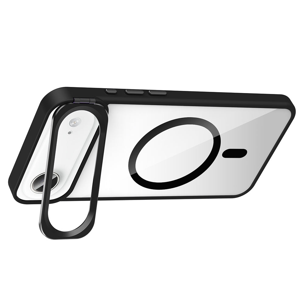 Apple iPhone 17 Air Kılıf Standlı ve Kamera Lens Hediyeli M-Safe Şarj Özellikli Zore Etro Kapak