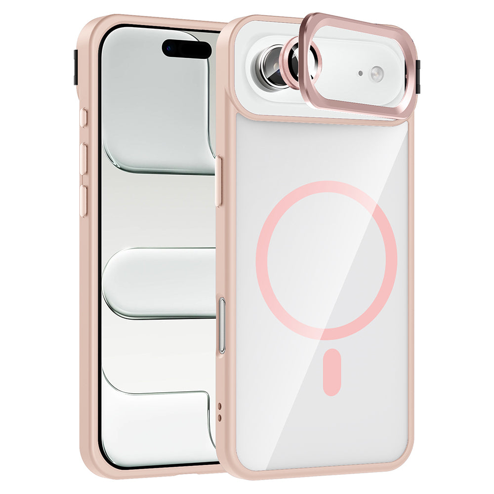 Apple iPhone 17 Air Kılıf Standlı ve Kamera Lens Hediyeli M-Safe Şarj Özellikli Zore Etro Kapak