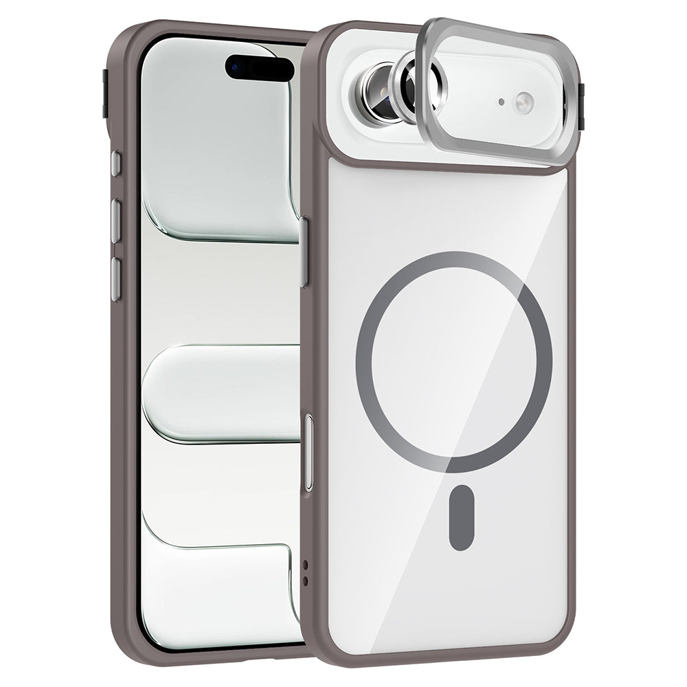 Apple iPhone 17 Air Kılıf Standlı ve Kamera Lens Hediyeli M-Safe Şarj Özellikli Zore Etro Kapak