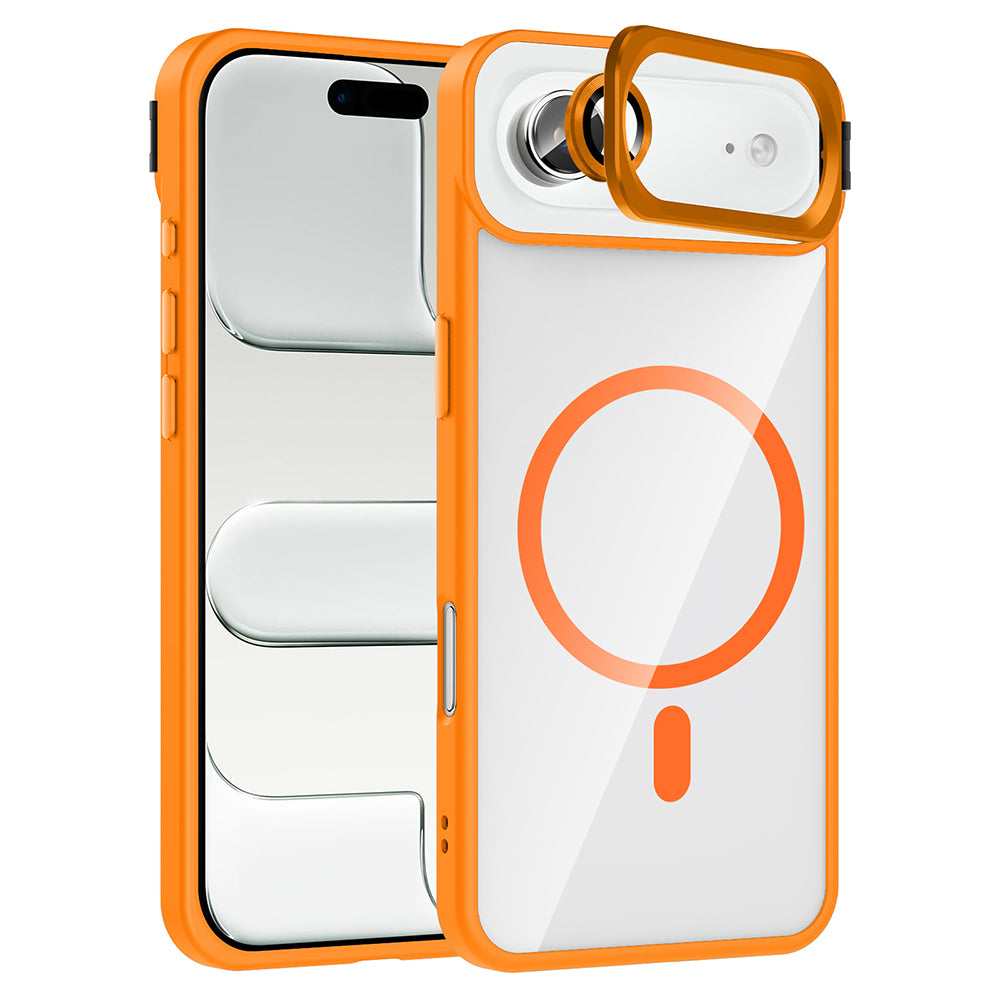 Apple iPhone 17 Air Kılıf Standlı ve Kamera Lens Hediyeli M-Safe Şarj Özellikli Zore Etro Kapak