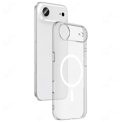 Apple iPhone 17 Air Kılıf Zore M-safe Şarj Özellikli Şeffaf Kamera Çerçeveli Porto Kapak