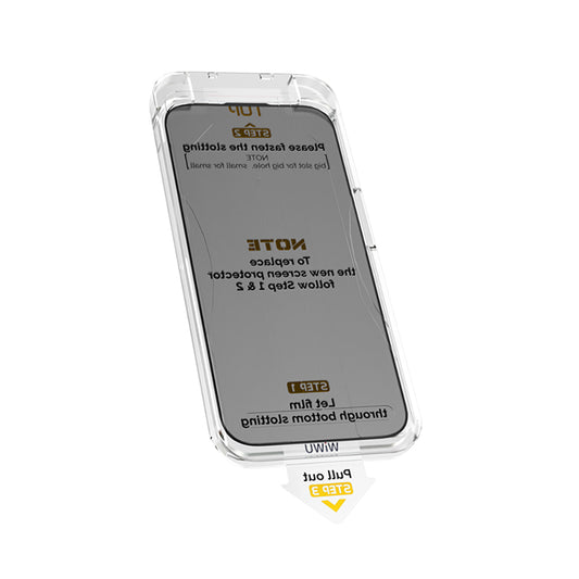 iPhone 17 Air Wiwu Wi-SQ009 Easy Install iPrivacy 360° Anti-Peep Oleofobik Temperli Cam Ekran Koruyucu + Kolay Uygulama Aparatlı