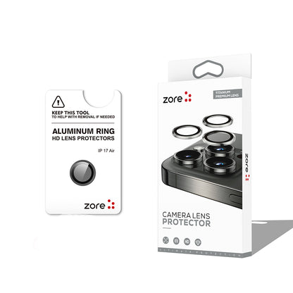 Apple iPhone 17 Air Zore CL-12 Premium Safir Parmak İzi Bırakmayan Anti-Reflective Kamera Lens Koruyucu