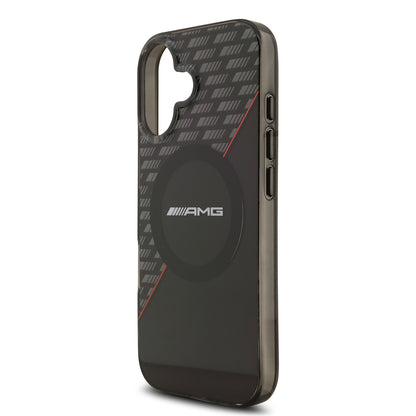 iPhone 17 Kılıf AMG Orjinal Lisanslı M-safe Şarj Özellikli Çift Katmanlı Kırmızı Çapraz Çizgili Kapak