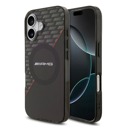 iPhone 17 Kılıf AMG Orjinal Lisanslı M-safe Şarj Özellikli Çift Katmanlı Kırmızı Çapraz Çizgili Kapak
