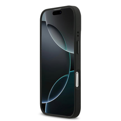 iPhone 17 Kılıf BMW Orjinal Lisanslı M-safe Şarj Özellikli Deri Arka Yüzey Metal Logolu Delikli Şerit Tasarımlı Kapak