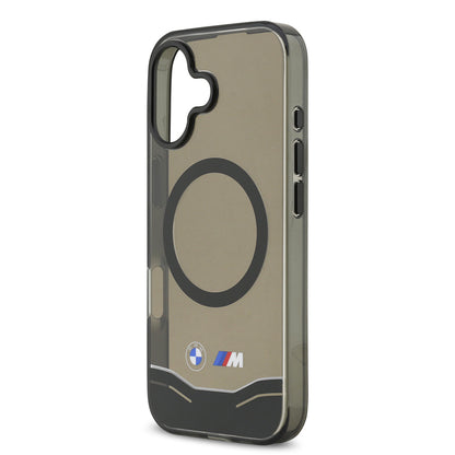 iPhone 17 Kılıf BMW Orjinal Lisanslı M-safe Şarj Özellikli Metal Buton Tasarımlı Tranparan M Dizayn Kapak