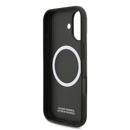 iPhone 17 Kılıf BMW Orjinal Lisanslı M-safe Şarj Özellikli Metal Logolu Delikli M Dizayn Deri Kapak