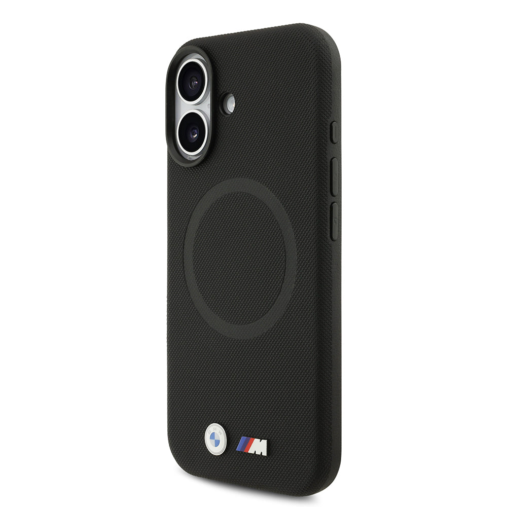 iPhone 17 Kılıf BMW Orjinal Lisanslı M-safe Şarj Özellikli Metal Logolu Delikli M Dizayn Deri Kapak