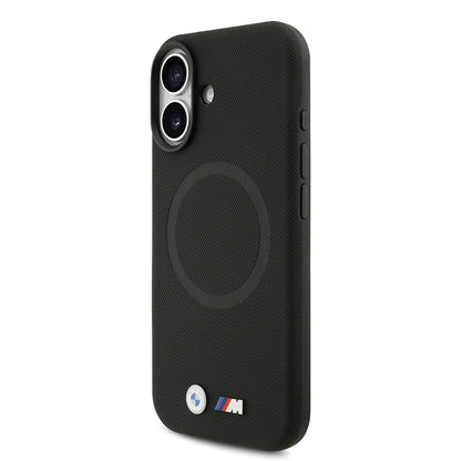 iPhone 17 Kılıf BMW Orjinal Lisanslı M-safe Şarj Özellikli Metal Logolu Delikli M Dizayn Deri Kapak