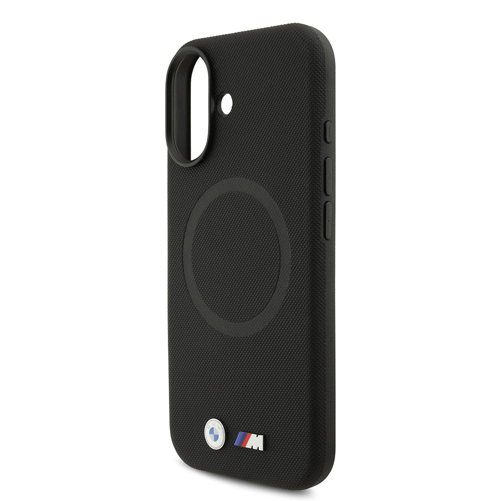 iPhone 17 Kılıf BMW Orjinal Lisanslı M-safe Şarj Özellikli Metal Logolu Delikli M Dizayn Deri Kapak