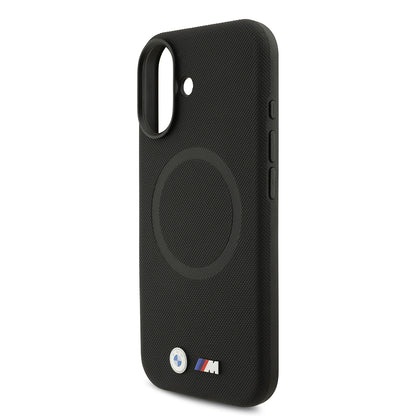 iPhone 17 Kılıf BMW Orjinal Lisanslı M-safe Şarj Özellikli Metal Logolu Delikli M Dizayn Deri Kapak