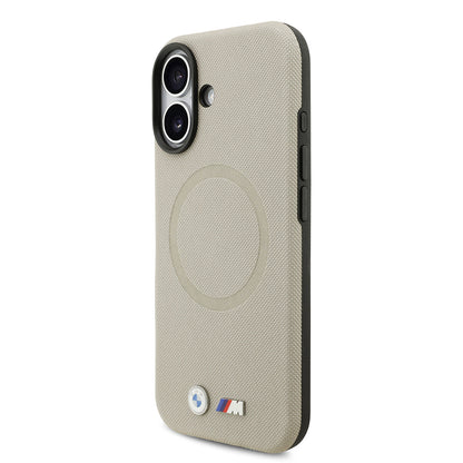 iPhone 17 Kılıf BMW Orjinal Lisanslı M-safe Şarj Özellikli Metal Logolu Delikli M Dizayn Deri Kapak