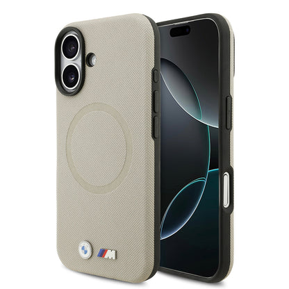 iPhone 17 Kılıf BMW Orjinal Lisanslı M-safe Şarj Özellikli Metal Logolu Delikli M Dizayn Deri Kapak