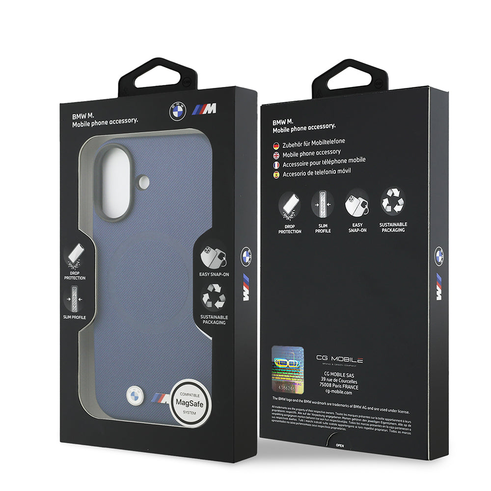 iPhone 17 Kılıf BMW Orjinal Lisanslı M-safe Şarj Özellikli Metal Logolu Delikli M Dizayn Deri Kapak