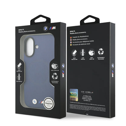 iPhone 17 Kılıf BMW Orjinal Lisanslı M-safe Şarj Özellikli Metal Logolu Delikli M Dizayn Deri Kapak