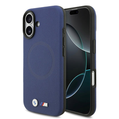 iPhone 17 Kılıf BMW Orjinal Lisanslı M-safe Şarj Özellikli Metal Logolu Delikli M Dizayn Deri Kapak