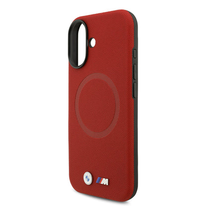 iPhone 17 Kılıf BMW Orjinal Lisanslı M-safe Şarj Özellikli Metal Logolu Delikli M Dizayn Deri Kapak