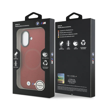 iPhone 17 Kılıf BMW Orjinal Lisanslı M-safe Şarj Özellikli Metal Logolu Delikli M Dizayn Deri Kapak