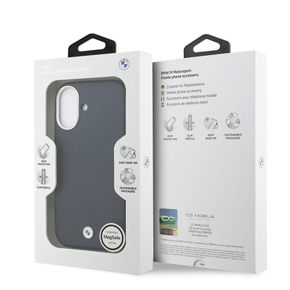 Apple iPhone 17 Kılıf BMW Orjinal Lisanslı M-safe Şarj Özellikli Metal Logolu Tam Kaplama Deri Kapak