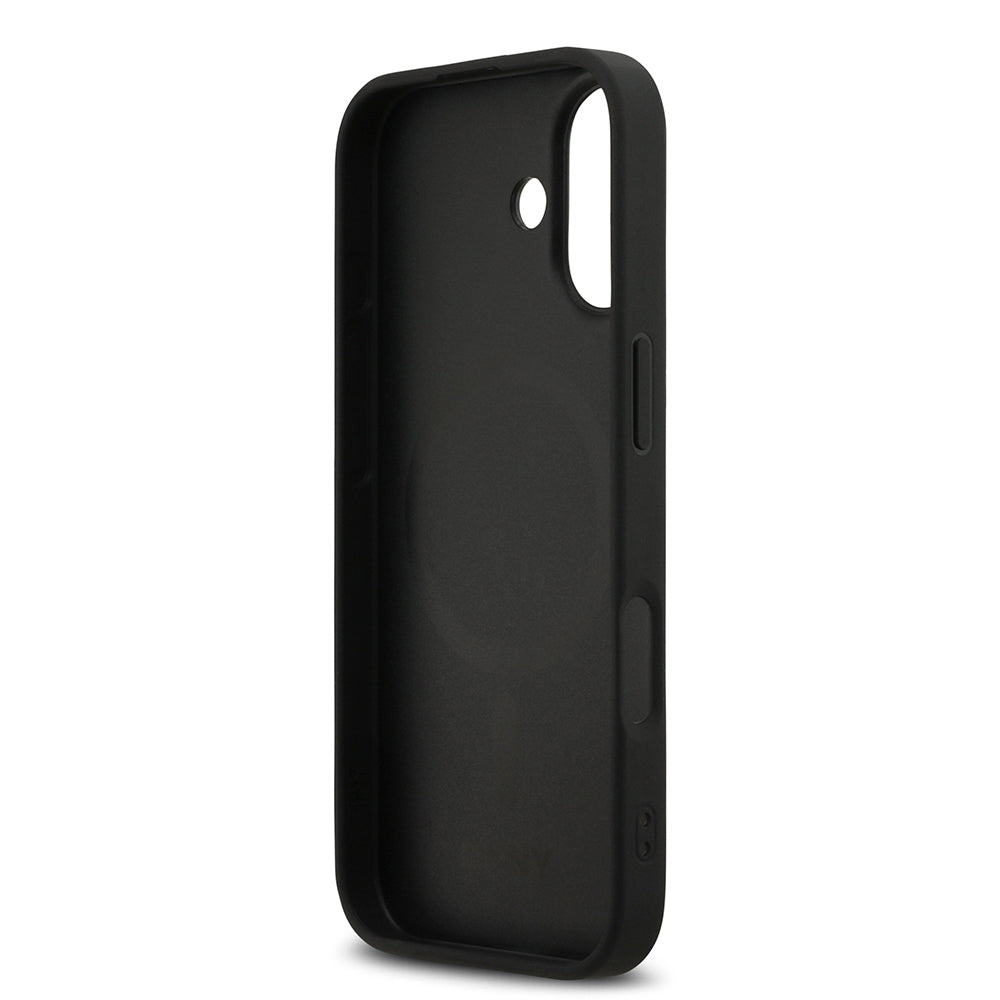 Apple iPhone 17 Kılıf DKNY Orjinal Lisanslı M-safe Şarj Özellikli 3D Yazılı Grid Pattern Kapak