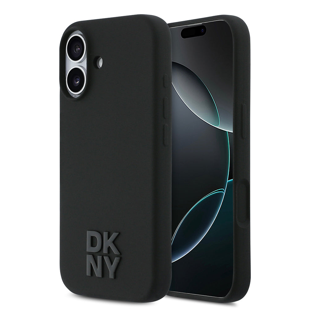 iPhone 17 Kılıf DKNY Orjinal Lisanslı M-safe Şarj Özellikli Metal Logolu Silikon Kapak