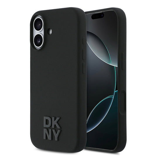 iPhone 17 Kılıf DKNY Orjinal Lisanslı M-safe Şarj Özellikli Metal Logolu Silikon Kapak