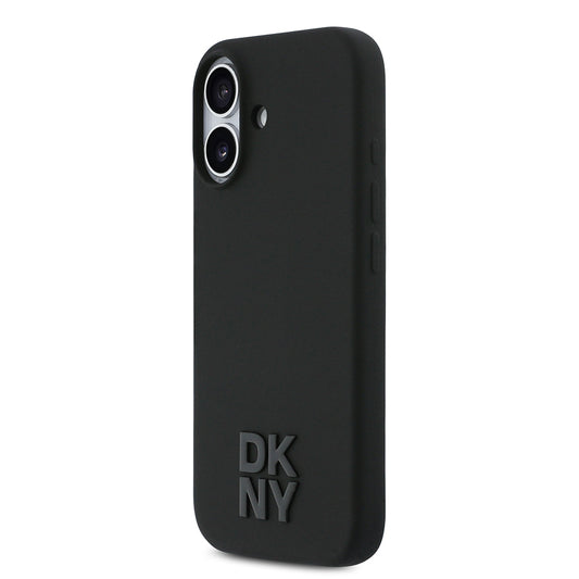 Apple iPhone 17 Kılıf DKNY Orjinal Lisanslı M-safe Şarj Özellikli Metal Logolu Silikon Kapak