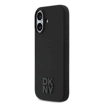iPhone 17 Kılıf DKNY Orjinal Lisanslı M-safe Şarj Özellikli Metal Logolu Silikon Kapak