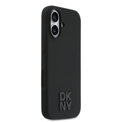 iPhone 17 Kılıf DKNY Orjinal Lisanslı M-safe Şarj Özellikli Metal Logolu Silikon Kapak