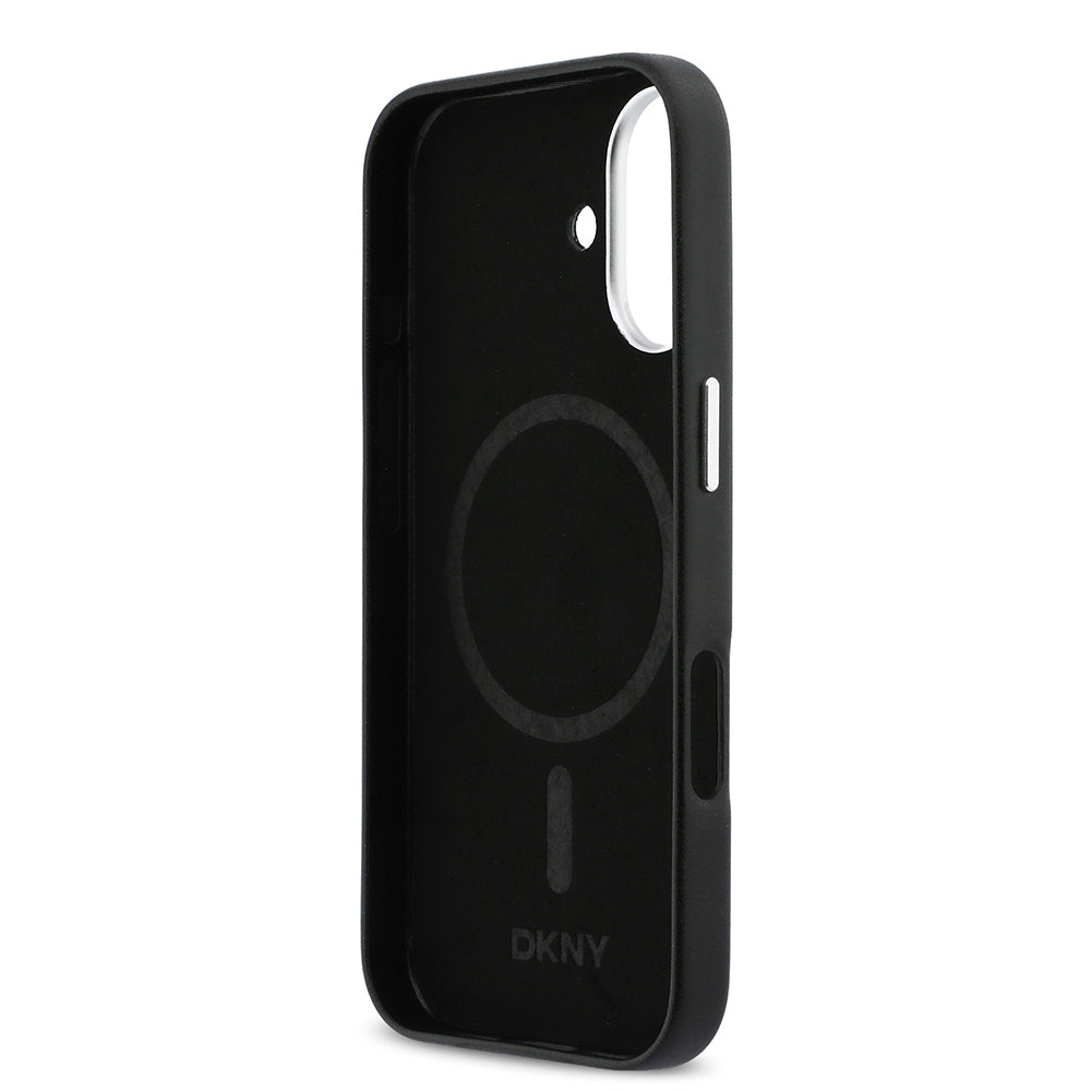 iPhone 17 Kılıf DKNY Orjinal Lisanslı M-safe Şarj Özellikli PU Büyük Dikey Logolu Kapak