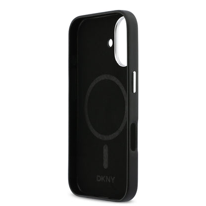 iPhone 17 Kılıf DKNY Orjinal Lisanslı M-safe Şarj Özellikli PU Büyük Dikey Logolu Kapak