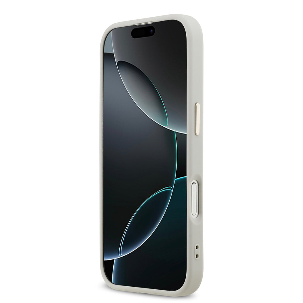 iPhone 17 Kılıf Guess Orjinal Lisanslı 4G Büyük Metal Kamera Çerçeveli ve Logolu Glitter Kapak