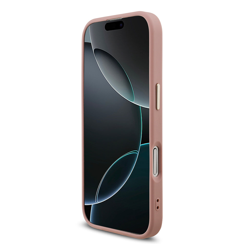 iPhone 17 Kılıf Guess Orjinal Lisanslı 4G Büyük Metal Kamera Çerçeveli ve Logolu Glitter Kapak