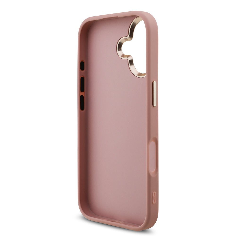 iPhone 17 Kılıf Guess Orjinal Lisanslı 4G Büyük Metal Kamera Çerçeveli ve Logolu Glitter Kapak