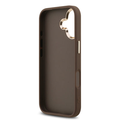 iPhone 17 Kılıf Guess Orjinal Lisanslı Gold Metal Kamera Çerçeveli 4G Desenli Metal Büyük 4G ve Yazı Logolu Kapak