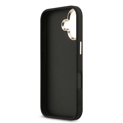 iPhone 17 Kılıf Guess Orjinal Lisanslı Gold Metal Kamera Çerçeveli 4G Desenli Metal Büyük 4G ve Yazı Logolu Kapak