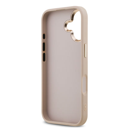 iPhone 17 Kılıf Guess Orjinal Lisanslı Gold Metal Kamera Çerçeveli 4G Desenli Metal Büyük 4G ve Yazı Logolu Kapak